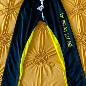 Black and yellow joggers